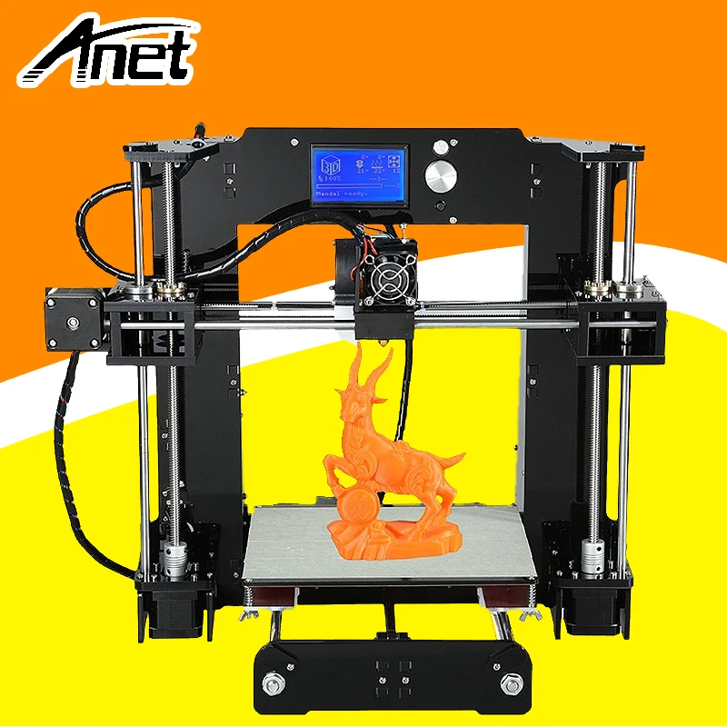 Anet DIY 3D принтер A6 модель Prusa i3 Reprap алюминиевая Горячая кровать 16 Гб sd карта ЖК экран