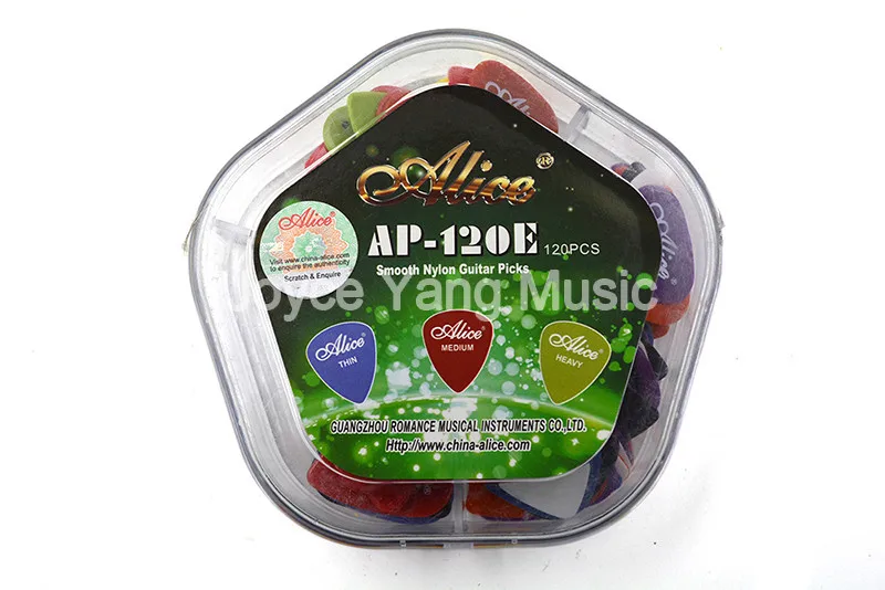 Alice AP-120E Smooth Nylon Guitar Picks Plectrums Thin/Medium/Heavy With Pentagon Plastic Box Case Free Shipping Wholesales
Alice AP-120E Smooth Nylon Guitar Picks Plectrums Thin/Medium/Heavy With Pentagon Plastic Box Case Free Shipping Wholesales