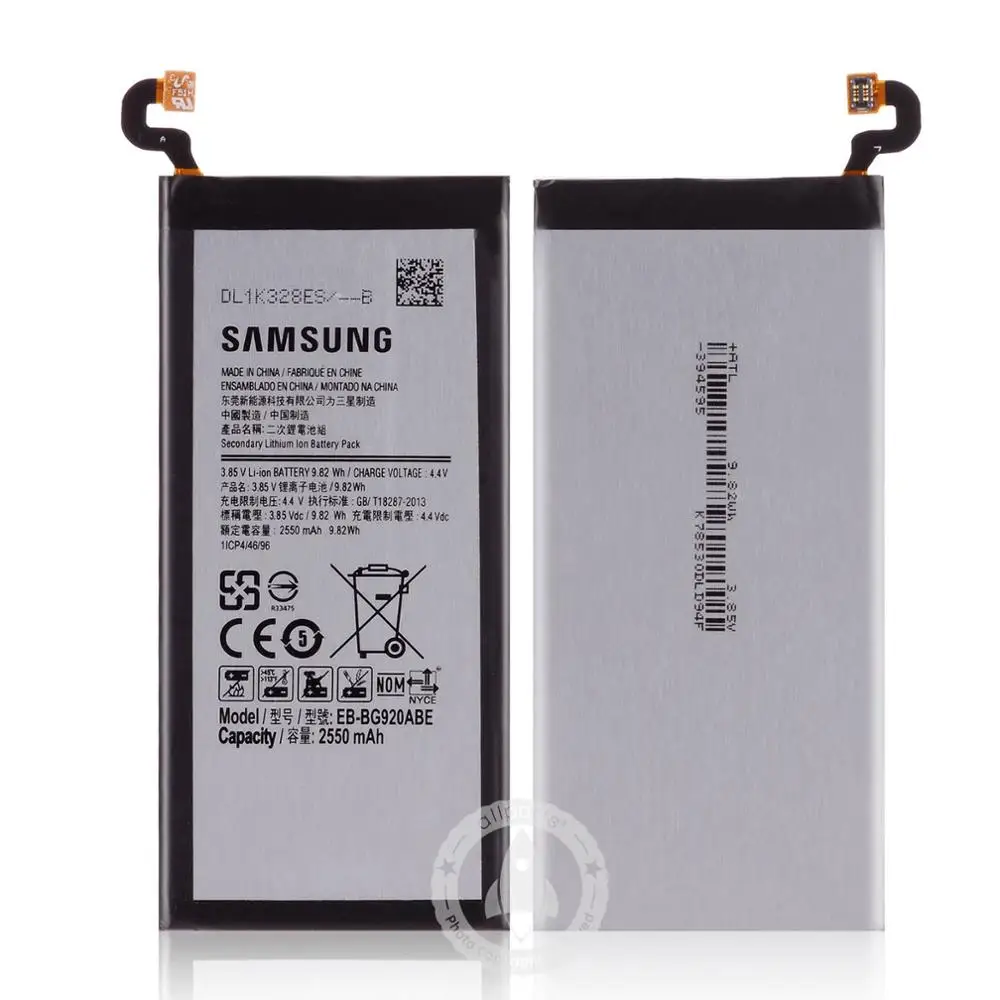 Оригинальная запасная батарея для SAMSUNG GALAXY S6 EB-BG920AB 2550 мАч SM-G920 SM-G920F G920I G920A G9200 G9208