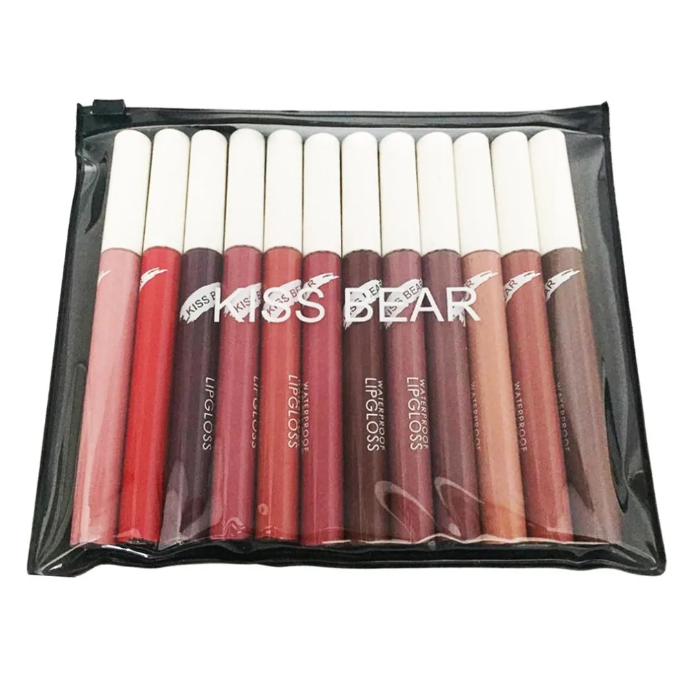 12 Colors/Set Lipstick Matte Lip Gloss Waterproof Cosmetic Kits Long-lasting Not Easy Fade Makeup Tool Beauty Liquid Lipstick
12 Colors/Set Lipstick Matte Lip Gloss Waterproof Cosmetic Kits Long-lasting Not Easy Fade Makeup Tool Beauty Liquid Lipstick