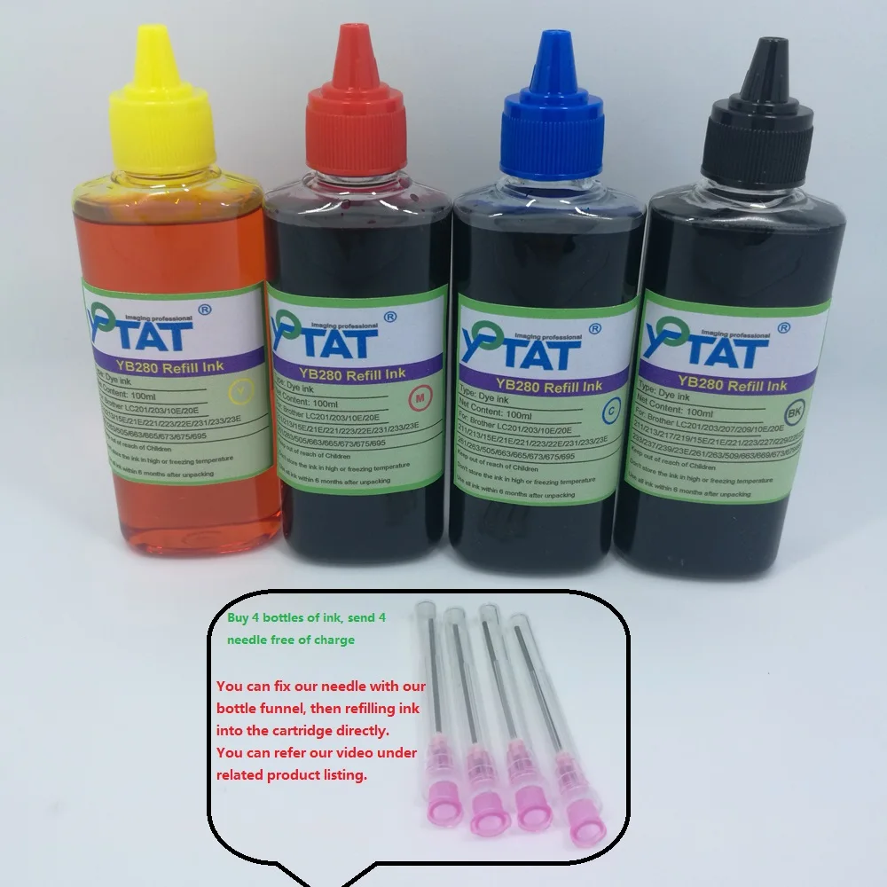 YOTAT 4x 100ml Refill Dye Ink kit for LC221 LC223 for Brother DCP-J562DW DCP-J4120DW MFC-J480DW MFC-J680DW MFC-J880DW printer
YOTAT 4x 100ml Refill Dye Ink kit for LC221 LC223 for Brother DCP-J562DW DCP-J4120DW MFC-J480DW MFC-J680DW MFC-J880DW printer