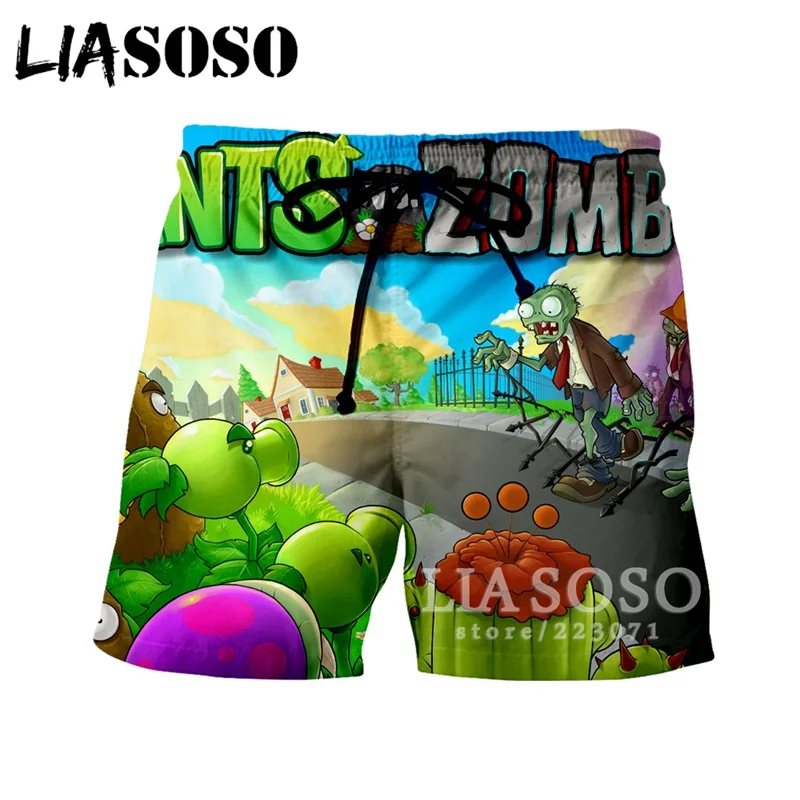 LIASOSO 2019 летние новые мужские и женские шорты с 3D принтом видео игры Растения