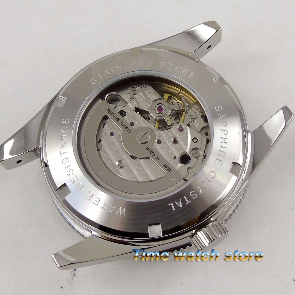 

Debert 41mm Miyota 8215 5ATM Automatic men's watch Black sterile dial Sapphire Glass ceramic bezel grey nylon strap DE85