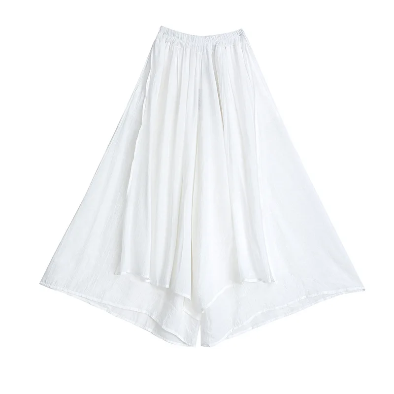Johnature Streetwear Loose Comfortable Elastic Waist Wide Leg Pants Summer 2021 Leisure Solid Color Pleated Ankle-length Pants
Johnature Streetwear Loose Comfortable Elastic Waist Wide Leg Pants Summer 2021 Leisure Solid Color Pleated Ankle-length Pants