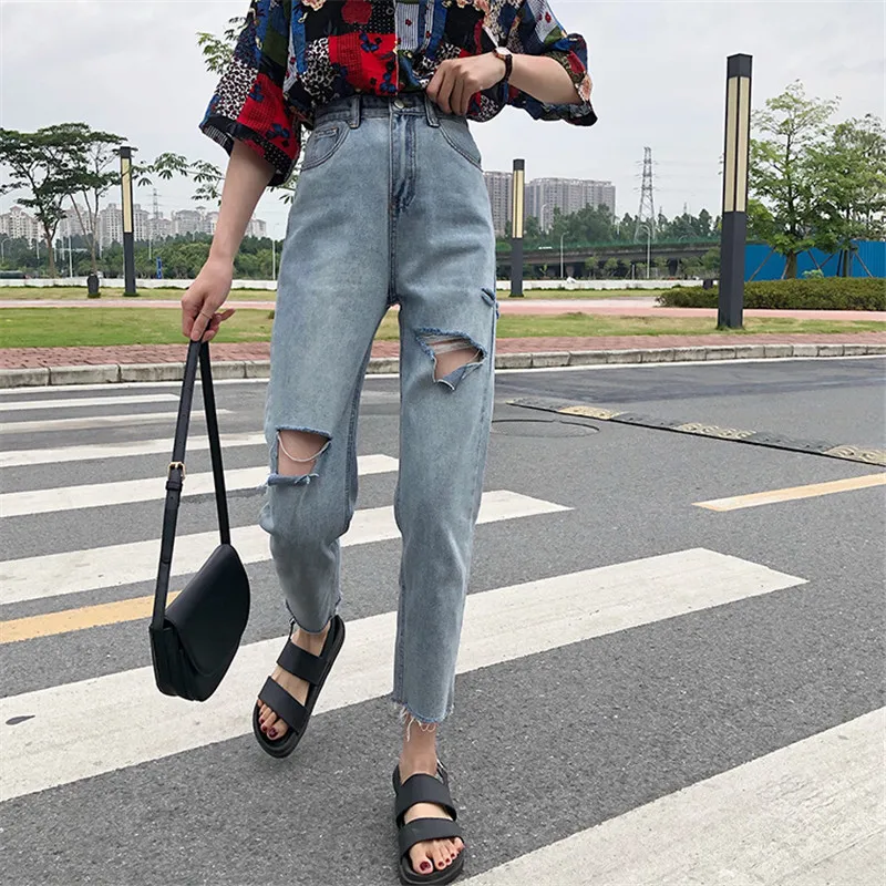 2019 New Women's Summer Autumn Ankle-length Jeans Pants Ladies Split Hole Straight Cowboy Trousers S-XL
2019 New Women's Summer Autumn Ankle-length Jeans Pants Ladies Split Hole Straight Cowboy Trousers S-XL