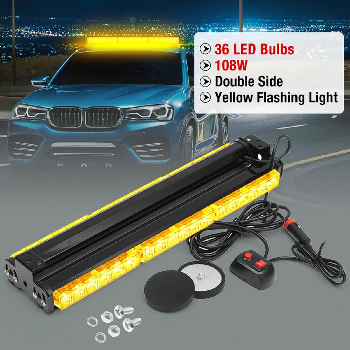 Universal Double Side 36LED 108W Offroad Led Bar Straight Combo Beam Car LED Work Light Strobe Flashing Warning Lights Yellow
Universal Double Side 36LED 108W Offroad Led Bar Straight Combo Beam Car LED Work Light Strobe Flashing Warning Lights Yellow