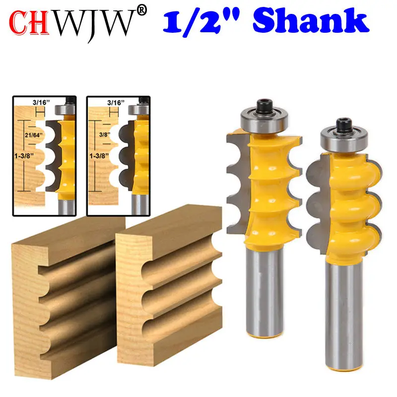 2PC 1/2" Shank Triple Bead & Triple Flute Large Molding Router Bits Set Line knife Woodworking cutter
2PC 1/2" Shank Triple Bead & Triple Flute Large Molding Router Bits Set Line knife Woodworking cutter