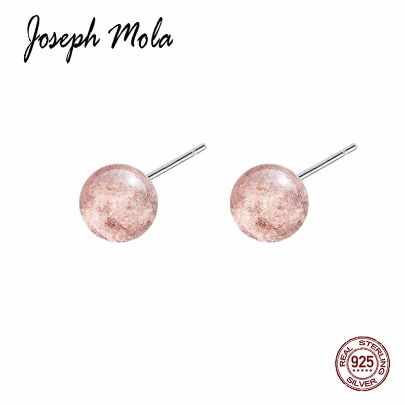 Joseph Mola 100% стерлингового серебра 925 пробы модные Клубничные хрустальные серьги