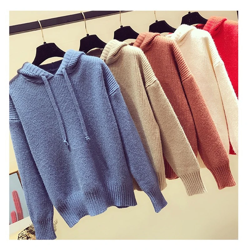 New Hooded Thick Sweater Women 2019 Spring Autumn Sweater Casual Women Loose Solid Long sleeve Wild Pullover Sweater Female
New Hooded Thick Sweater Women 2019 Spring Autumn Sweater Casual Women Loose Solid Long sleeve Wild Pullover Sweater Female
