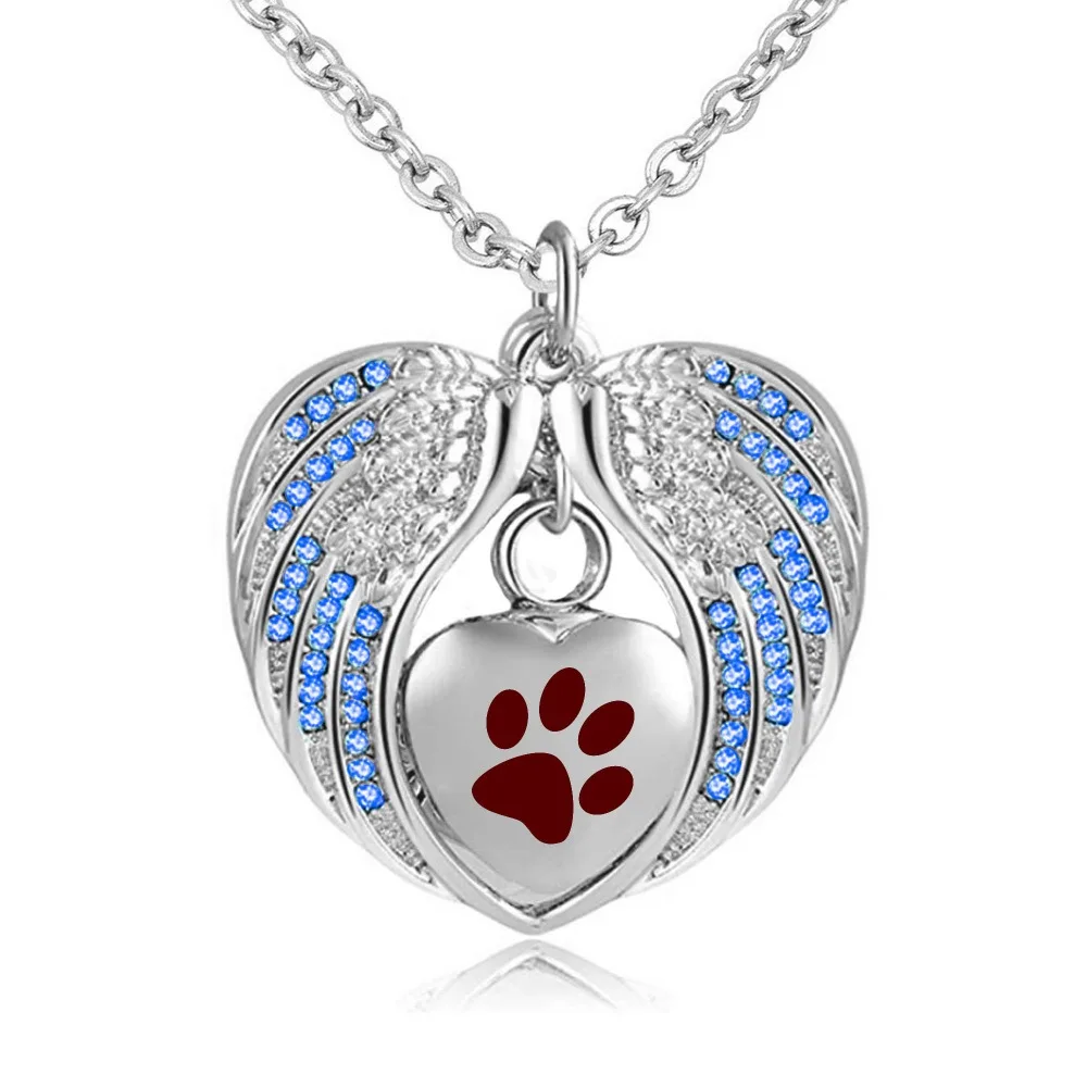 Cremation Jewelry with Angel Wing Urn Necklace for Ashes Birthstone pet Pendant Heart Memorial Keepsake -Purple paw print
Cremation Jewelry with Angel Wing Urn Necklace for Ashes Birthstone pet Pendant Heart Memorial Keepsake -Purple paw print