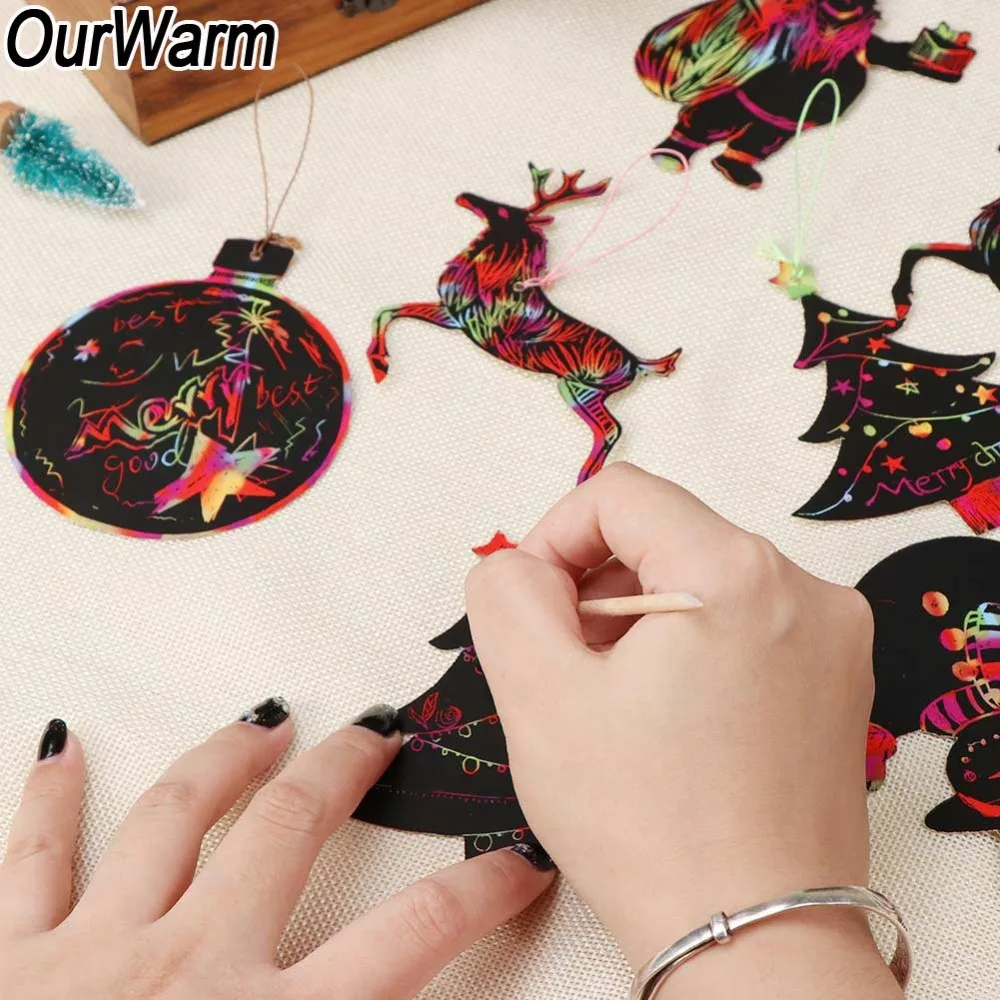 OurWarm 24pcs Magic Color Scratch Christmas Ornaments Cute Paper Pendants Xmas Tree Decoration Kids Party Supplies
OurWarm 24pcs Magic Color Scratch Christmas Ornaments Cute Paper Pendants Xmas Tree Decoration Kids Party Supplies