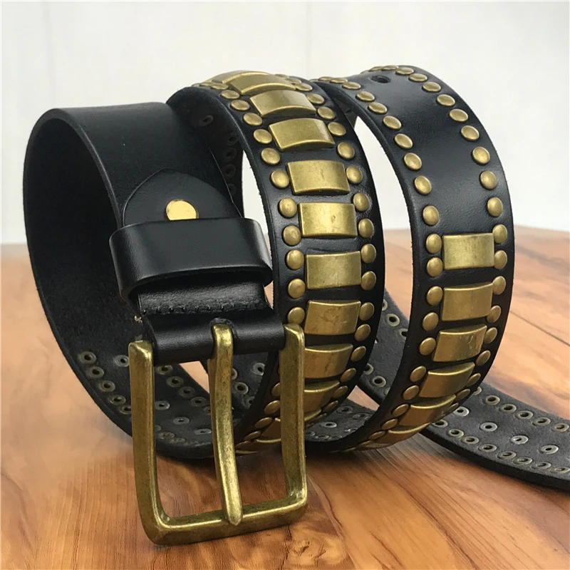 Gold Rivet Metal Leather Belt Jeans Studded Men's Belt Ceinture Homme Punk Western Men Belt Riem Male Strap Rock MBT0586
Gold Rivet Metal Leather Belt Jeans Studded Men's Belt Ceinture Homme Punk Western Men Belt Riem Male Strap Rock MBT0586