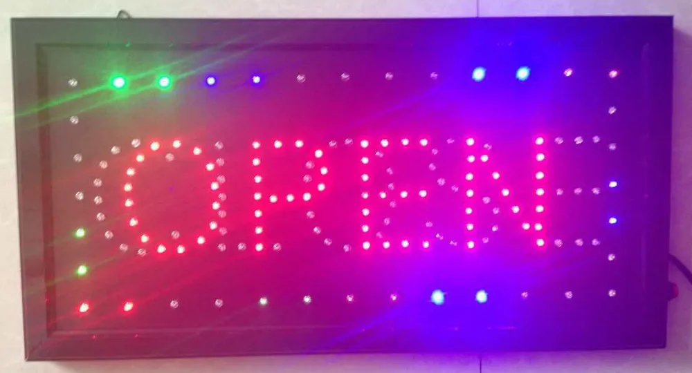 customized open closed sign 10X19 inch indoor Ultra Bright flashing led lighted signs business store signage display