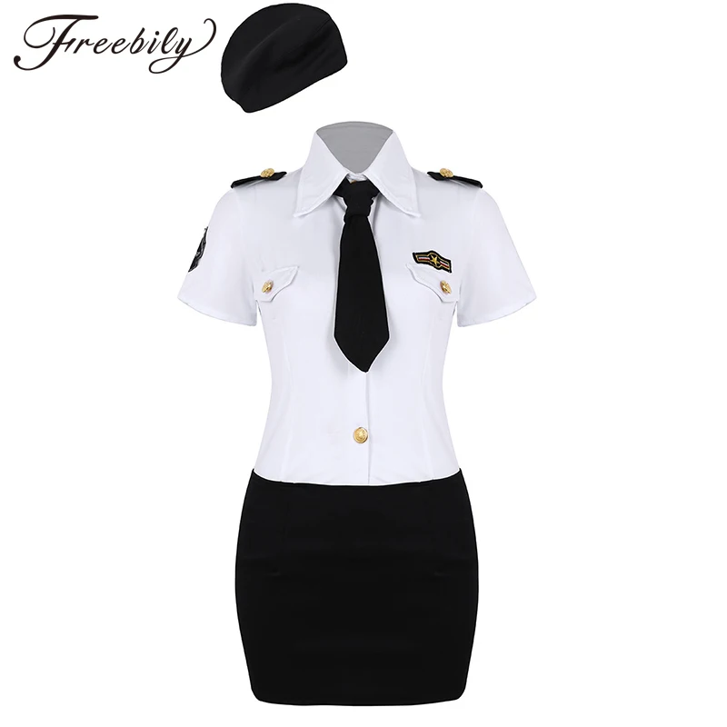 Women Adults Police Officer Policewoman Uniforms Sexy Cop Cosplay Costume White Shirt Skirt Hat Tie Role Play Costumes
Women Adults Police Officer Policewoman Uniforms Sexy Cop Cosplay Costume White Shirt Skirt Hat Tie Role Play Costumes