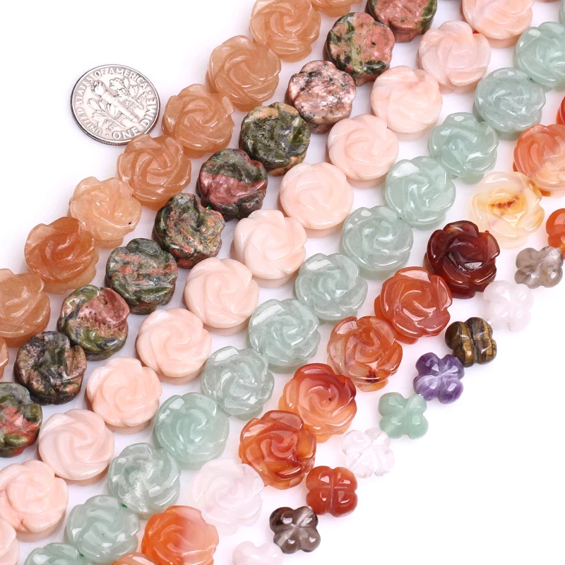 Gem-inside Double Side Carved Rose Plumeria Flower Shape Stone Beads For Jewelry Making 14mm 15inch DIY Jewelry
Gem-inside Double Side Carved Rose Plumeria Flower Shape Stone Beads For Jewelry Making 14mm 15inch DIY Jewelry