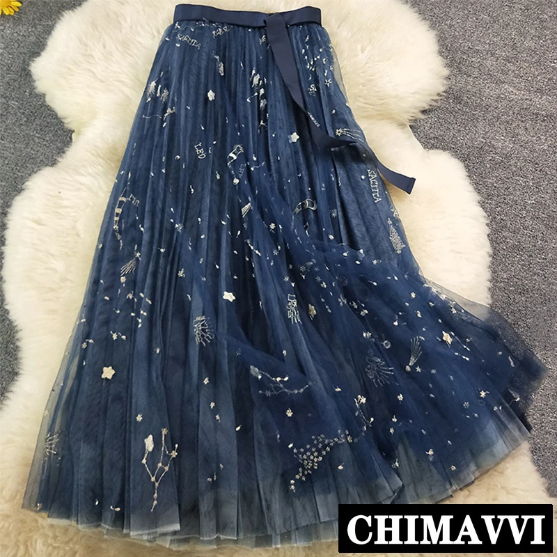 Heavy Star Embroidery Multi-layer 12 Meter Mesh Skirt Women New Spring and Summer Fairy Long Pleated Skirts
Heavy Star Embroidery Multi-layer 12 Meter Mesh Skirt Women New Spring and Summer Fairy Long Pleated Skirts