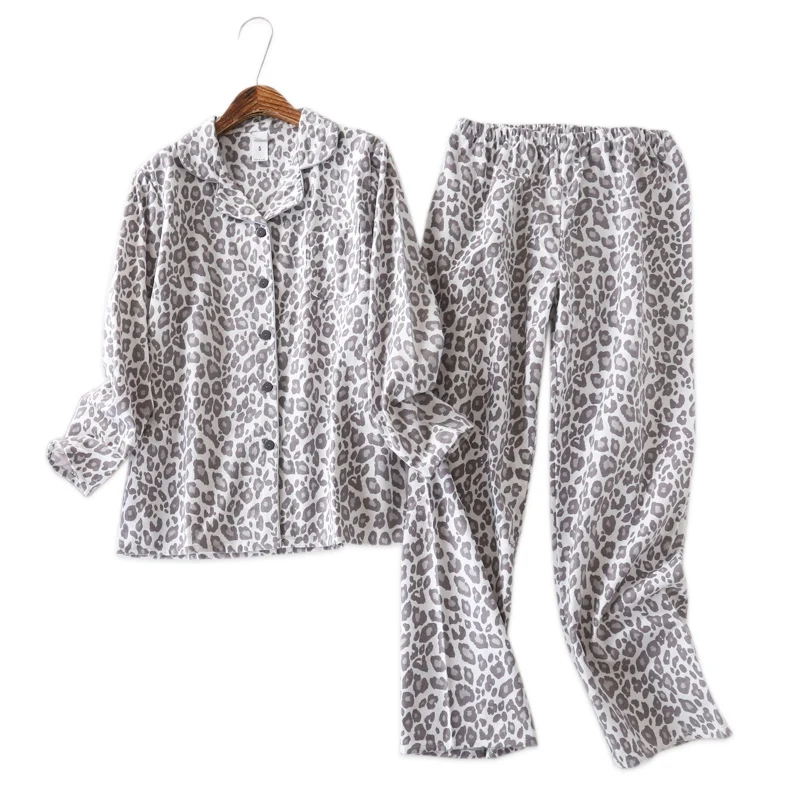 Vintage Leopard pajamas sets women 100% brushed cotton winter sleepwear women fashion flannelette pyjamas for women
Vintage Leopard pajamas sets women 100% brushed cotton winter sleepwear women fashion flannelette pyjamas for women