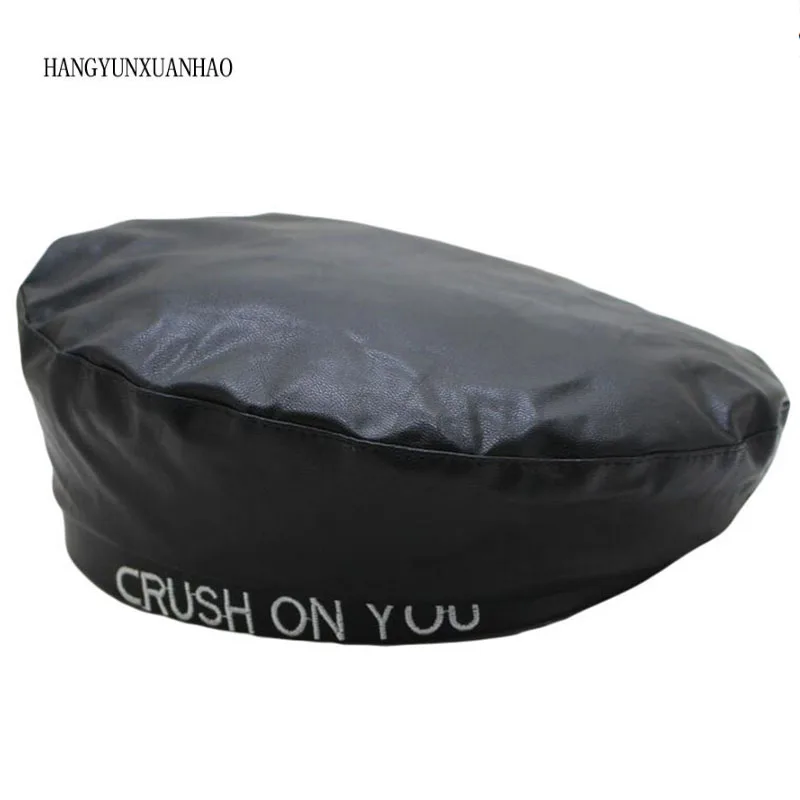 HANGYUNXUANHAO Vintage Letter Embroidery PU Leather Cap Beret Autumn Winter Hats Woman Streetwear
HANGYUNXUANHAO Vintage Letter Embroidery PU Leather Cap Beret Autumn Winter Hats Woman Streetwear