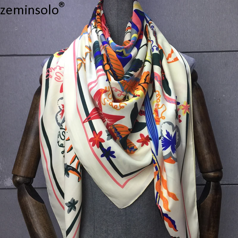 130*130cm New Printed Women Luxury Brand Twill Silk Scarf Large Square Scarves For Women Hijab Headband Bandana Stole Shawl
130*130cm New Printed Women Luxury Brand Twill Silk Scarf Large Square Scarves For Women Hijab Headband Bandana Stole Shawl