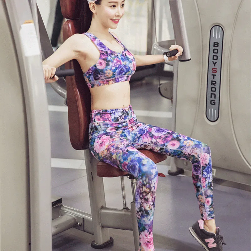 Women Yoga Sports Wear Fitness Suit Print Exercise Clothes Quick-dry Bar Ankle-length Pant Running Sportswear Fitness Clothes
Women Yoga Sports Wear Fitness Suit Print Exercise Clothes Quick-dry Bar Ankle-length Pant Running Sportswear Fitness Clothes