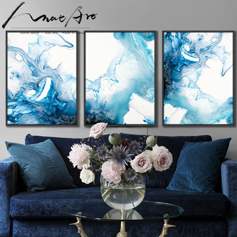 Blue watercolor abstract poster print modern painting canvas art wall Nordic home living room decoration original design picture
Blue watercolor abstract poster print modern painting canvas art wall Nordic home living room decoration original design picture