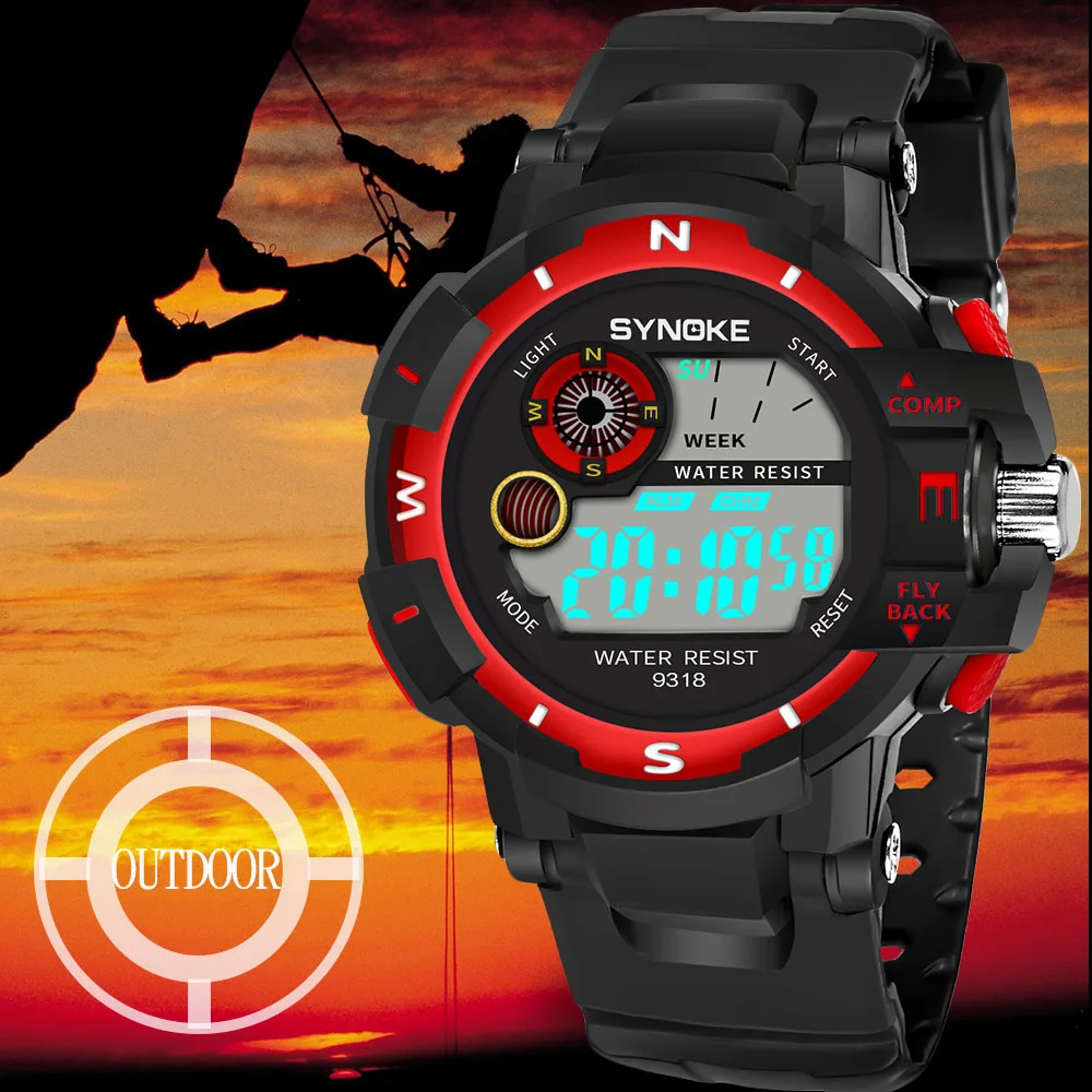SYNOKE Sport Watch Men Digital LED Military Watch Men Fashion Casual Electronics Wristwatch Mens Watches Montre Homme Stopwatch