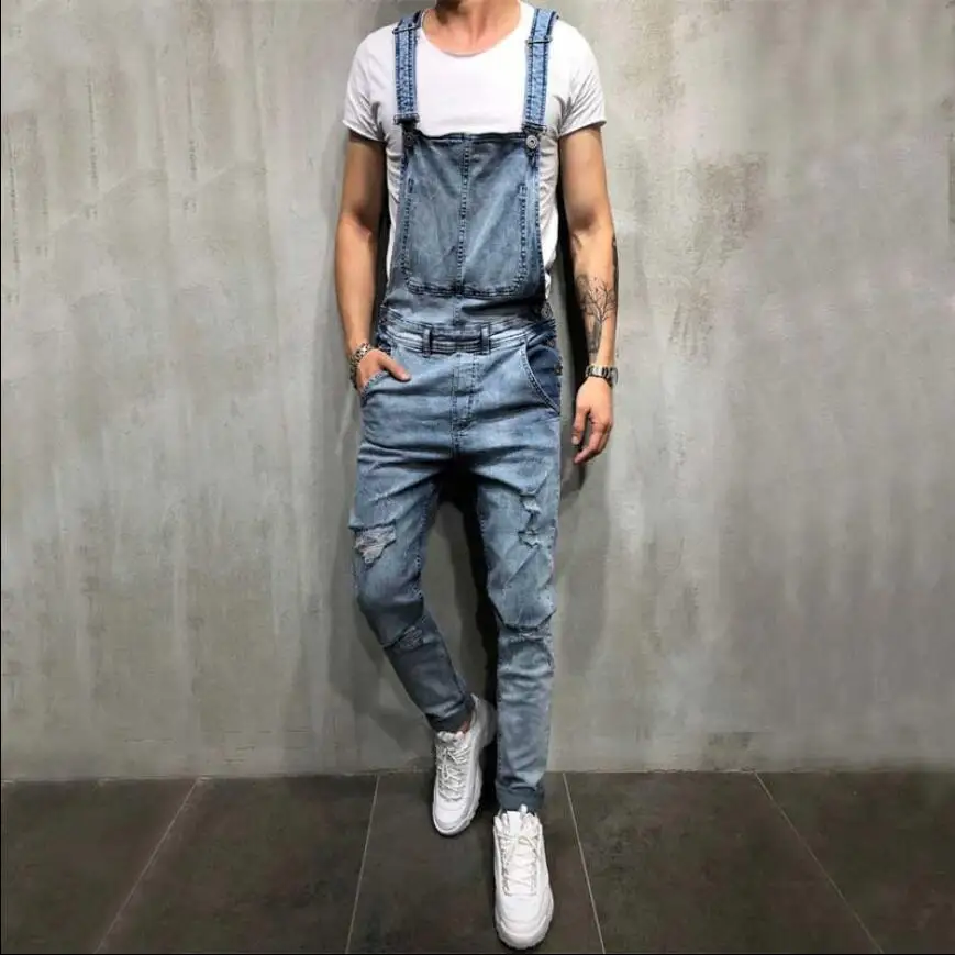 Bib Pants Men Denim Overalls Hole Elastic Stretch Slim Bib Feet Pants Hairstylist Personality Fashion New High Street Tide
Bib Pants Men Denim Overalls Hole Elastic Stretch Slim Bib Feet Pants Hairstylist Personality Fashion New High Street Tide