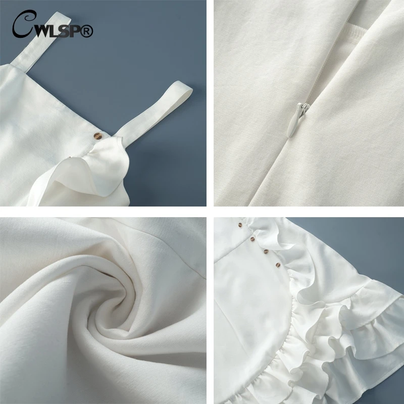CWLSP Sexy Solid Ruffles Summer Dress Spaghetti Strap Mini Backless Patchwork Dress Female Button White Vestidos Verano QZ2822
CWLSP Sexy Solid Ruffles Summer Dress Spaghetti Strap Mini Backless Patchwork Dress Female Button White Vestidos Verano QZ2822
