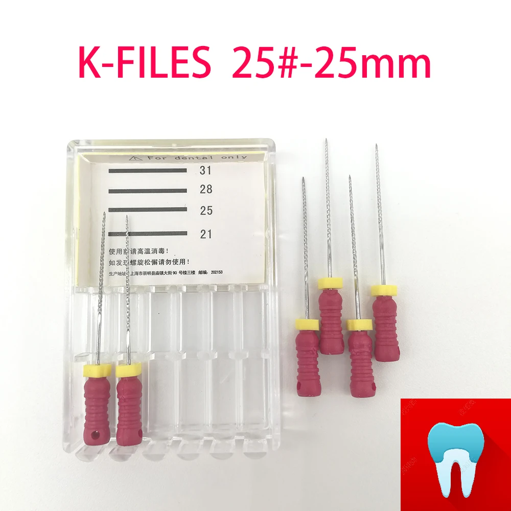 6pcs/pack 25#-25mm Dental K Files Root Canal Endo Files Dentist Tools Hand Files Stainless Steel K Files Dentistry Lab Tools
6pcs/pack 25#-25mm Dental K Files Root Canal Endo Files Dentist Tools Hand Files Stainless Steel K Files Dentistry Lab Tools