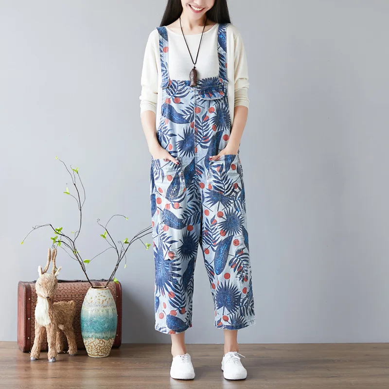 Женский джинсовый комбинезон, винтажный Свободный комбинезон с принтом потертых цветов, длинные брюки, джемперы с широкими штанинами, 2019
Женский джинсовый комбинезон, винтажный Свободный комбинезон с принтом потертых цветов, длинные брюки, джемперы с широкими штанинами, 2019