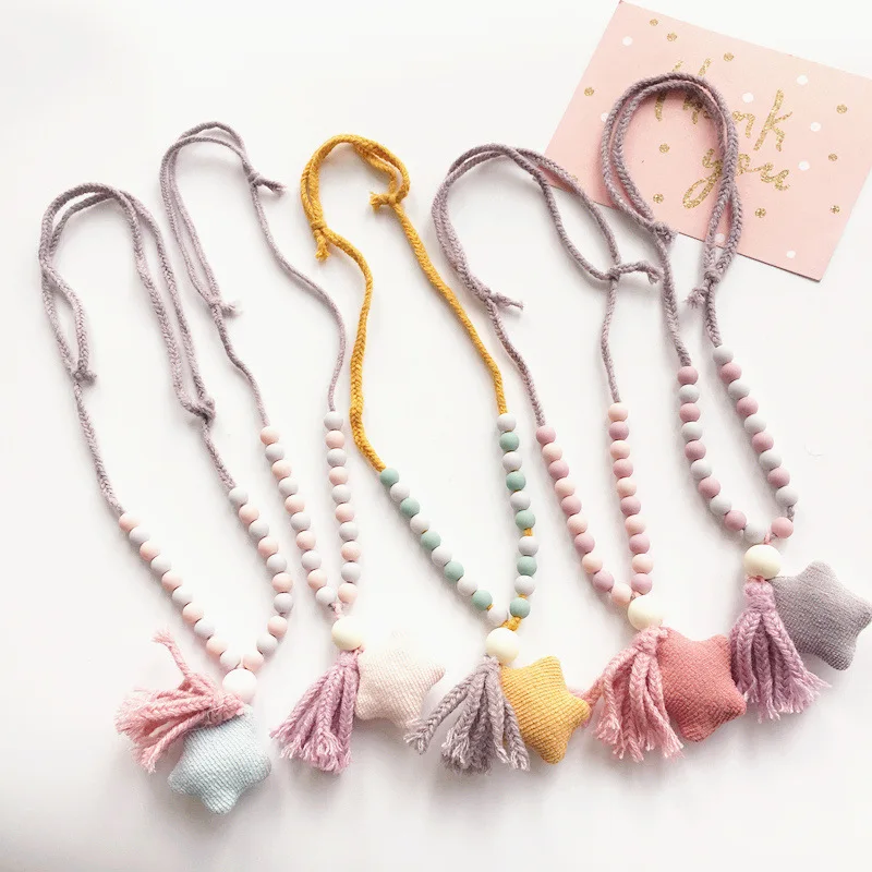 Korea Handmade Cute Fabric Star Tassel Necklace Baby Chain Fashion Jewelry Children Girl Accessories
Korea Handmade Cute Fabric Star Tassel Necklace Baby Chain Fashion Jewelry Children Girl Accessories