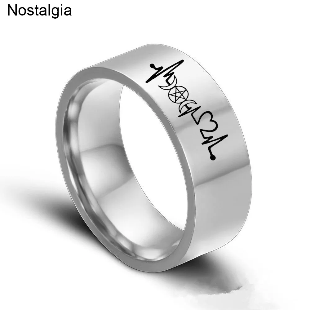Stainless Steel Love Heart Triple Moon Goddess Wicca Witchcraft Pentagram ECG Heartbeat Wave Ring For Women Men
Stainless Steel Love Heart Triple Moon Goddess Wicca Witchcraft Pentagram ECG Heartbeat Wave Ring For Women Men