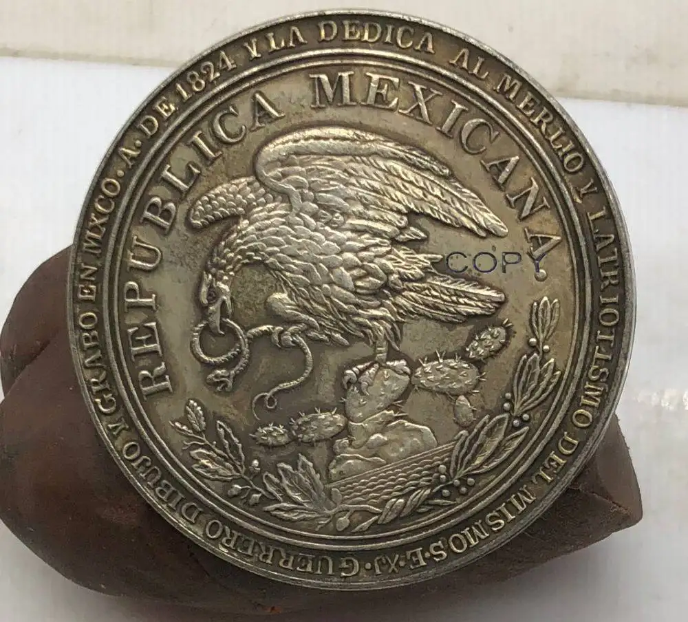 Mexico Republic 1824 Toned Medal President Guadalupe Victoria Proclamation Brass Silver Plated Copy Coin
Mexico Republic 1824 Toned Medal President Guadalupe Victoria Proclamation Brass Silver Plated Copy Coin