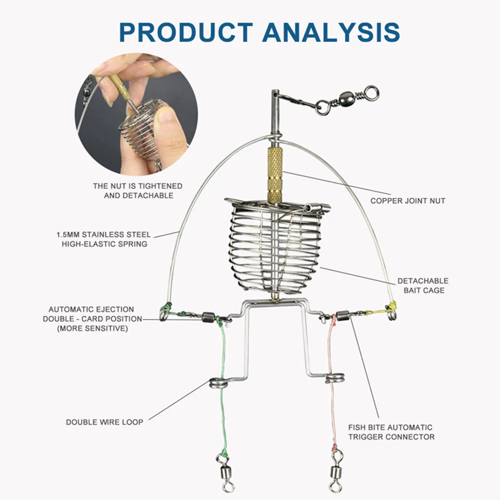 Automatic Fishing Gear Multi-function Tackle Double Hook Fish Launcher Lazy Alarm FK88
Automatic Fishing Gear Multi-function Tackle Double Hook Fish Launcher Lazy Alarm FK88
