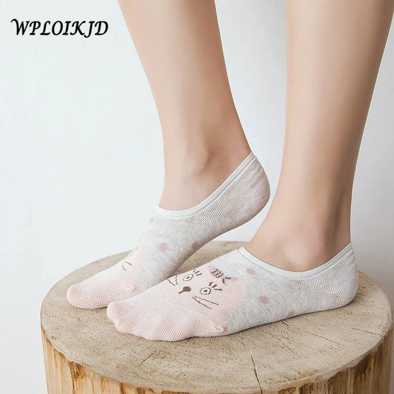 [WPLOIKJD]5 Pairs Creative Japan Harajuku Stealth Kawaii Socks Cute Cartoon Funny Women Divertidos Non-slip Calcetines | Женская одежда