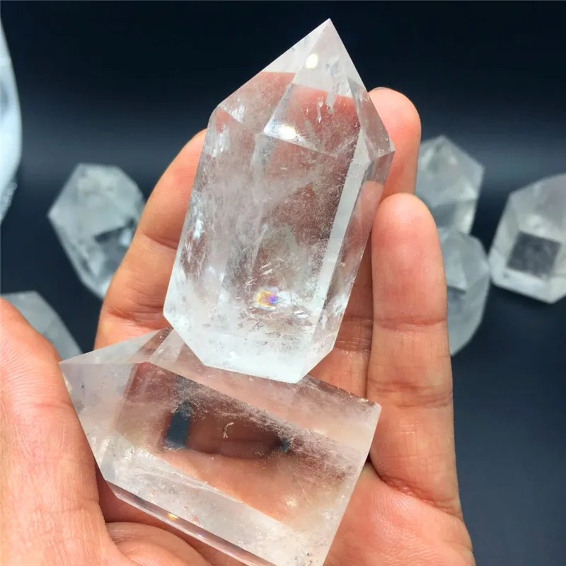 

2 шт. Прямая поставка, натуральный прозрачный кварцевый кристалл, медитация с драгоценным камнем для исцеления чакр с помощью рейки, камень, ...