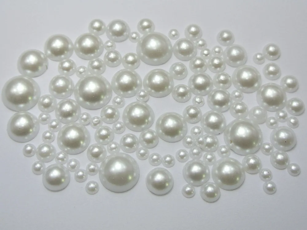 500 Pure White Acrylic Round Half Pearl Assorted Size 4mm-12mm FlatBacks Scrapbook Craft
500 Pure White Acrylic Round Half Pearl Assorted Size 4mm-12mm FlatBacks Scrapbook Craft
