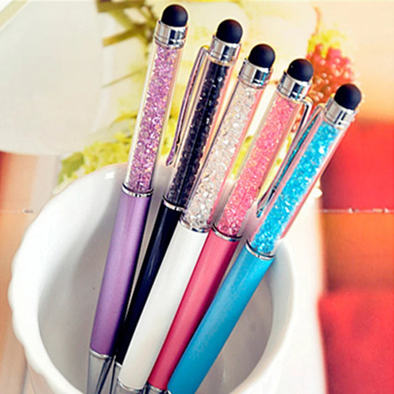 5 pcs/lot Diamond Crystal Ballpoint Pens + Capacitive Stylus Pen 2 in 1 Novelty Metal Zakka Touch Ballpen Stationery Gifts
5 pcs/lot Diamond Crystal Ballpoint Pens + Capacitive Stylus Pen 2 in 1 Novelty Metal Zakka Touch Ballpen Stationery Gifts