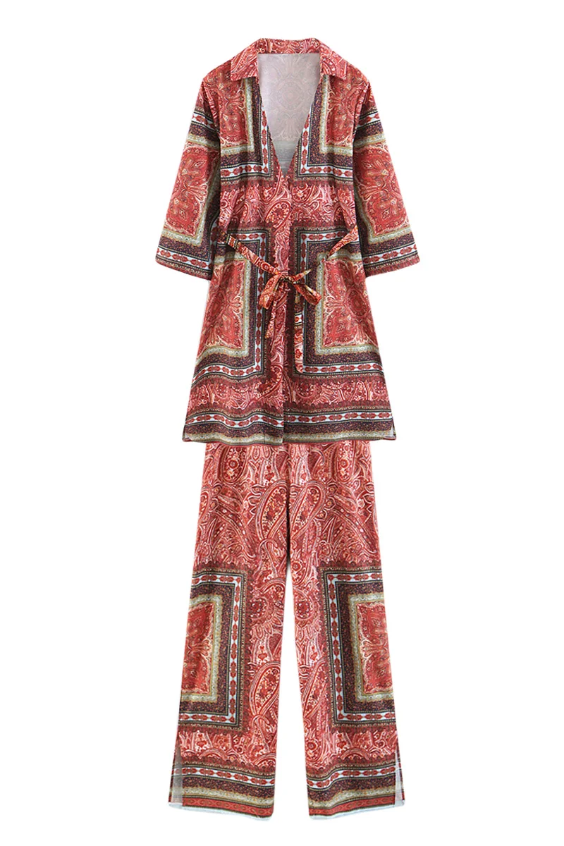 spring European and American fashion high street style ladies suit national long shirt + loose wide leg trousers female autumn
spring European and American fashion high street style ladies suit national long shirt + loose wide leg trousers female autumn