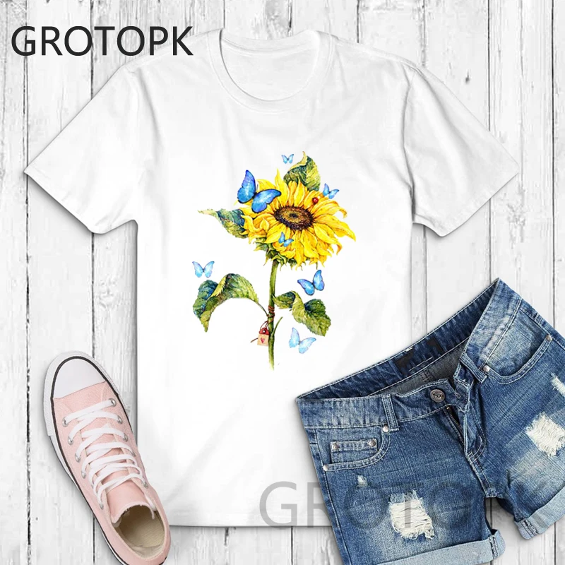 Beautiful Sunflower&Blue Butterfly T-shirts for Women Streetwear New Life Vintage White T-shirt Not Today Tops Roupas Feminina
Beautiful Sunflower&Blue Butterfly T-shirts for Women Streetwear New Life Vintage White T-shirt Not Today Tops Roupas Feminina