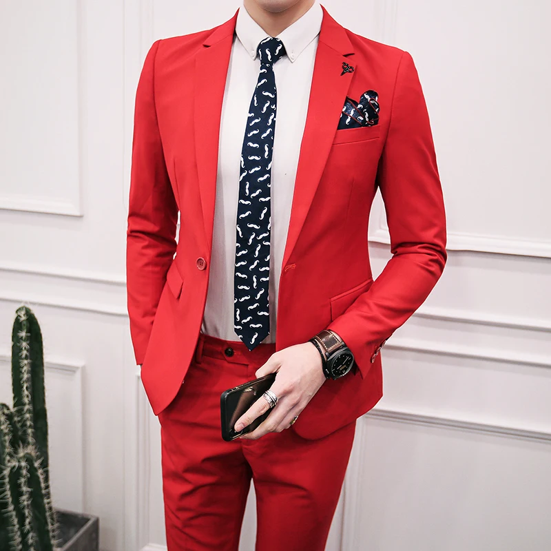 ( Jackets + Pants ) 2019 New Men's Fashion Boutique Solid Color Formal Suit Groom Wedding Dress Suit Male Casual Business Suit
( Jackets + Pants ) 2019 New Men's Fashion Boutique Solid Color Formal Suit Groom Wedding Dress Suit Male Casual Business Suit