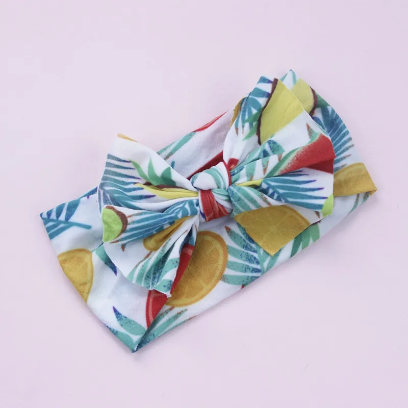 Knot Bows Cotton Nylon Headbands 2019 Fashion Newborn Baby Girls Wide Turban Head Wraps Full Prints Patterned Wear | Аксессуары для