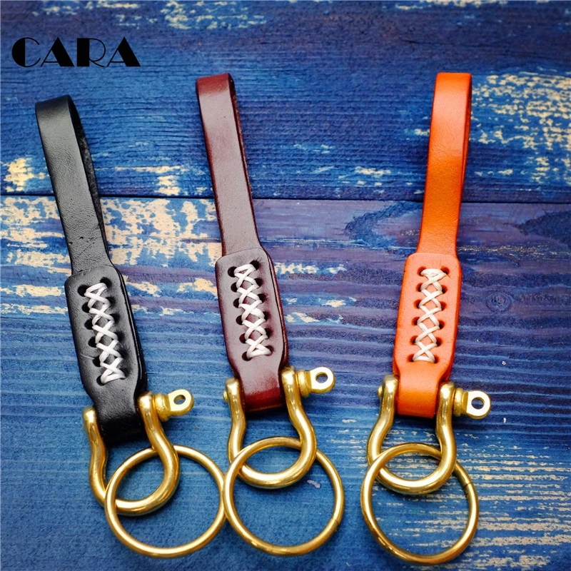 CARA New Men Genuine Leather Keychain Metal Car Key Ring Vintage handmade men women Key Chain Key Holder accessaries CARA0275
CARA New Men Genuine Leather Keychain Metal Car Key Ring Vintage handmade men women Key Chain Key Holder accessaries CARA0275