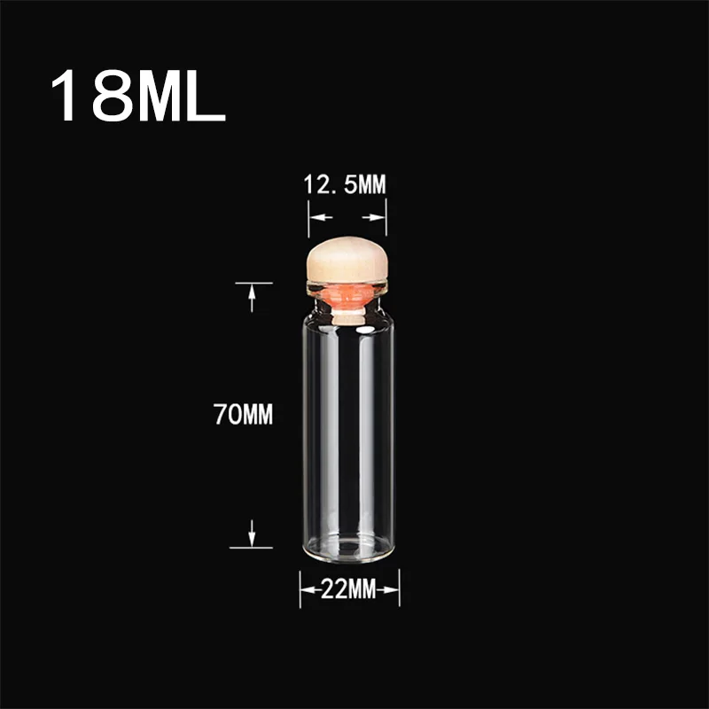 50 pcs 22x70x12.5 mm Clear Transparent Small Glass Bottles With Round Dome Corks DIY 18 ml Leak-proof Wood Stopper Gift Jars
50 pcs 22x70x12.5 mm Clear Transparent Small Glass Bottles With Round Dome Corks DIY 18 ml Leak-proof Wood Stopper Gift Jars