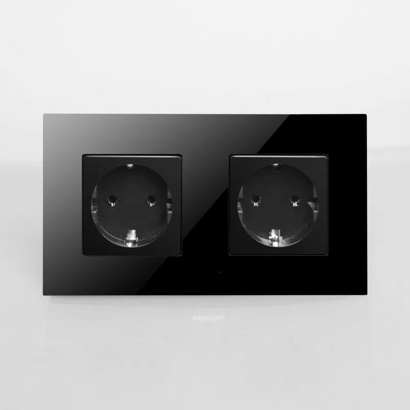 Free shipping , EU Double Power Socket Schuko, Black Crystal Glass Panel, 16A EU Standard Wall Outlet KP002EU-B
Free shipping , EU Double Power Socket Schuko, Black Crystal Glass Panel, 16A EU Standard Wall Outlet KP002EU-B