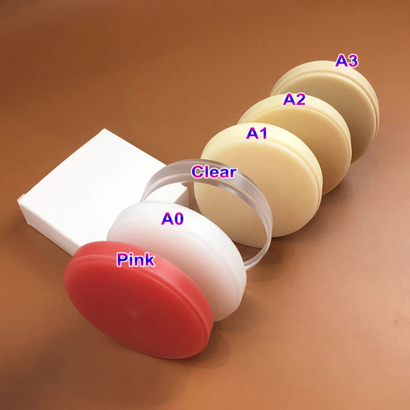 6pcsOD98x20mm Open System Dental PMMA Block Pucks with Step A1/A2/A3/A0/Clear/Pink/Pink+A2 for CADCAM Milling
6pcsOD98x20mm Open System Dental PMMA Block Pucks with Step A1/A2/A3/A0/Clear/Pink/Pink+A2 for CADCAM Milling