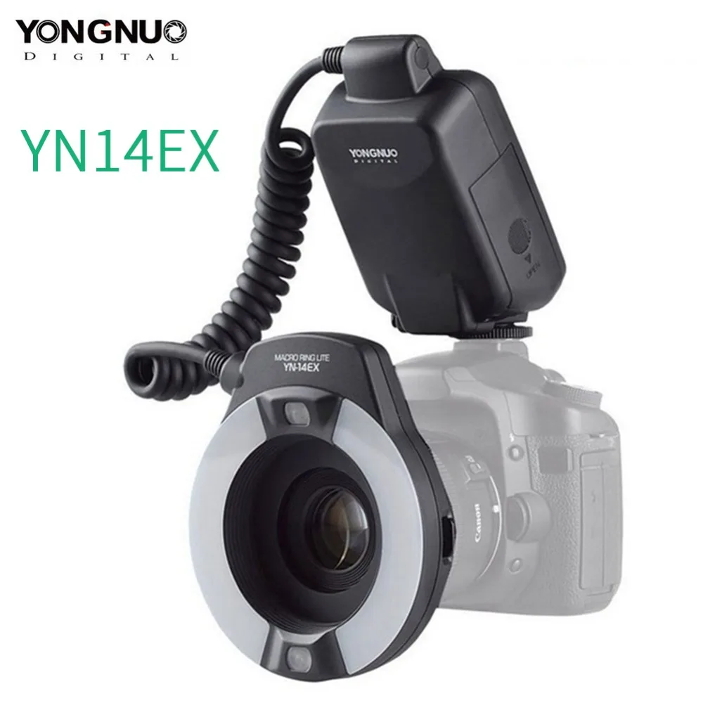 Кольцевая вспышка Yongnuo YN 14EX TTL Макросъемка Lite Вспышка Speedlite для Canon 5D Mark II III 6D 7D 60D 70D