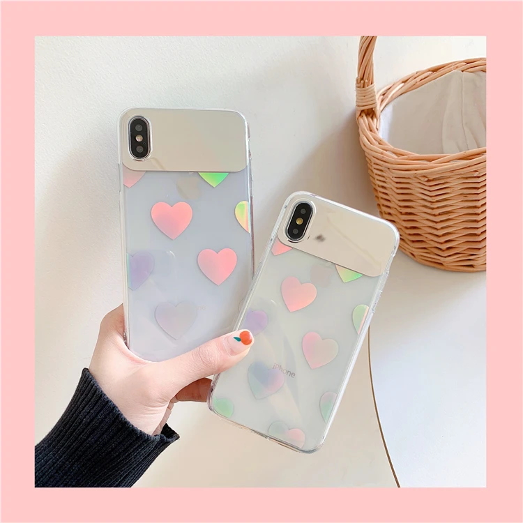 Лазерный любящее сердце Прозрачный чехол для телефона iphone XS Max X XR 8 7 Plus мягкий IMD