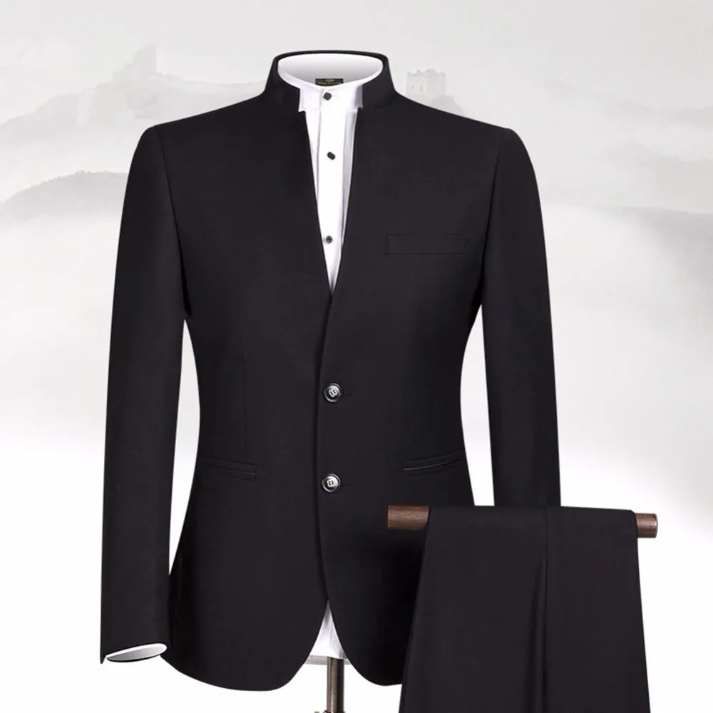 New Design Black Men Suits Stand Collar Classic Suit Business Wear Custom Made Formal Male Suit (jacket+pant)
New Design Black Men Suits Stand Collar Classic Suit Business Wear Custom Made Formal Male Suit (jacket+pant)