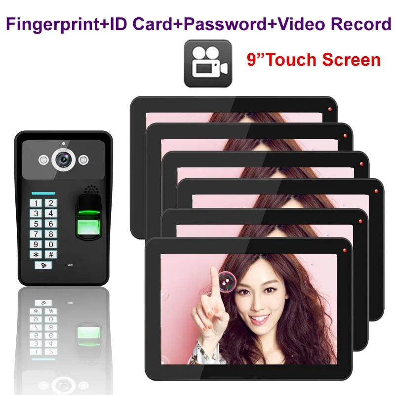 Home Security intercom 9"Touch Key Video Door Phone w/t Video Recording1000TVL Outdoor Camera Fingerprint FRID Panel
Home Security intercom 9"Touch Key Video Door Phone w/t Video Recording1000TVL Outdoor Camera Fingerprint FRID Panel